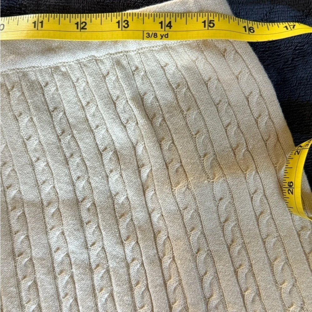 NWT- Light Yellow Cable Knit Gently Flared Skirt, Medium
